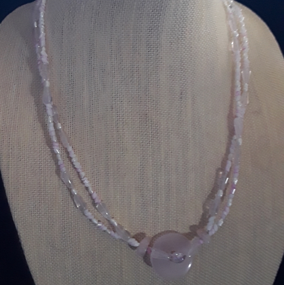 Rose Quartz Necklace & Eariings